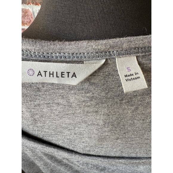 NWT Athleta Solstice Tee Dress - gray - rouched sides - womens size S - Picture 3 of 10